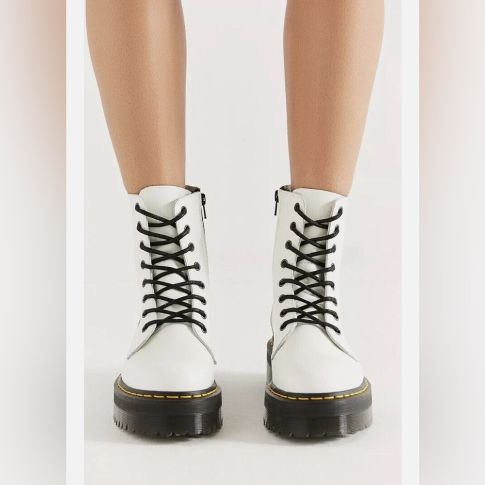 Dr. Martens White Lace-Up Boots